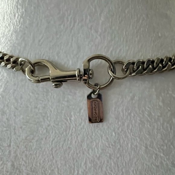 COACH Y2K Large Lightning Crystal Black Bolt Thick Silver Chain Limited Necklace - Picture 5 of 9